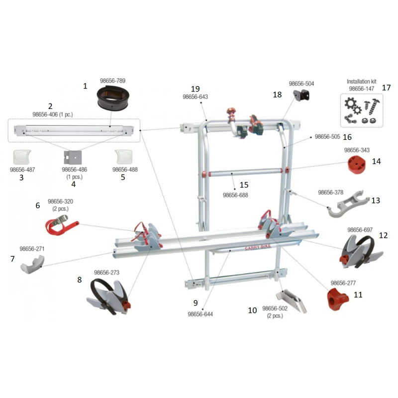 FIAMMA Pièces Détachées Carry-Bike 200 DJ Ducato