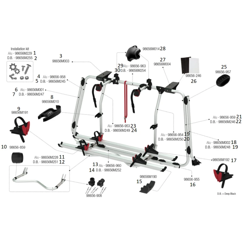 FIAMMA Pièces Détachées Carry-Bike VW T6 PRO 1 FIAMMA Pièces Détachées Carry-Bike VW T6 PRO