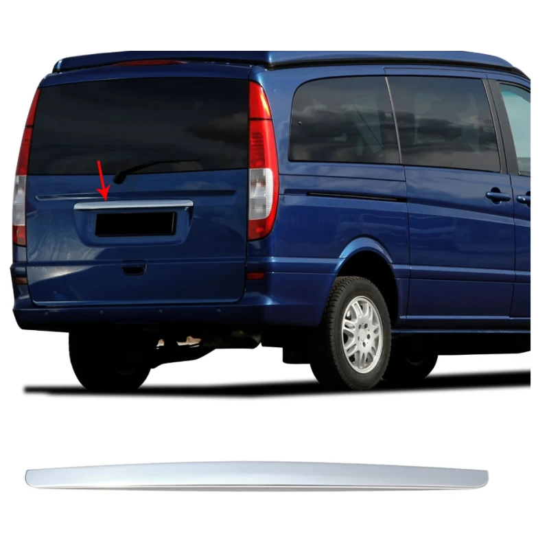 OMAC Couvre éclairage De Plaque Hayon Inox MB Vito W639 2 OMAC Couvre éclairage De Plaque Hayon Inox MB Vito W639 – Image 2