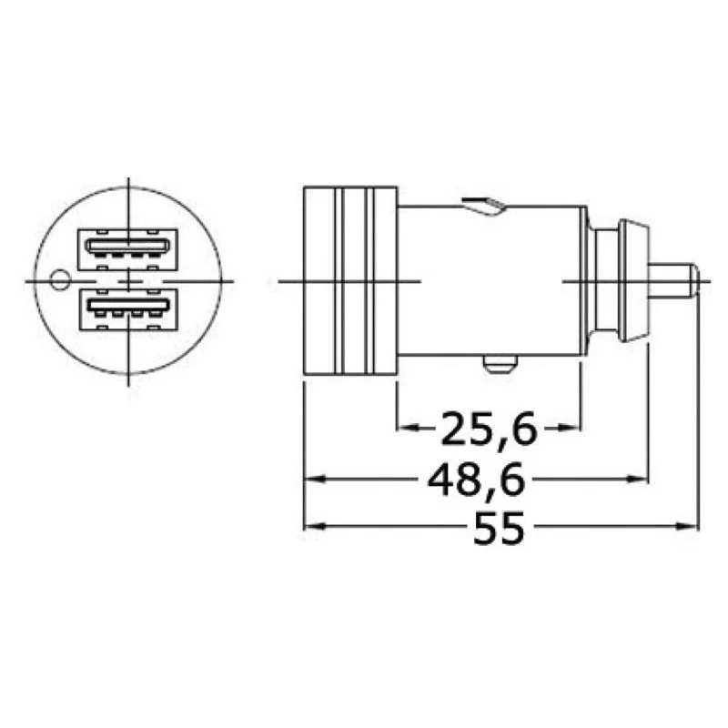 OSCULATI Prise 12/24V USB Double 2 OSCULATI Prise 12/24V USB Double – Image 2