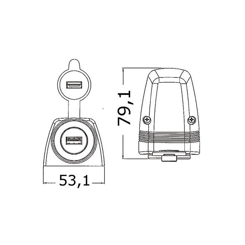 OSCULATI Prise USB En Saillie 2 OSCULATI Prise USB En Saillie – Image 2